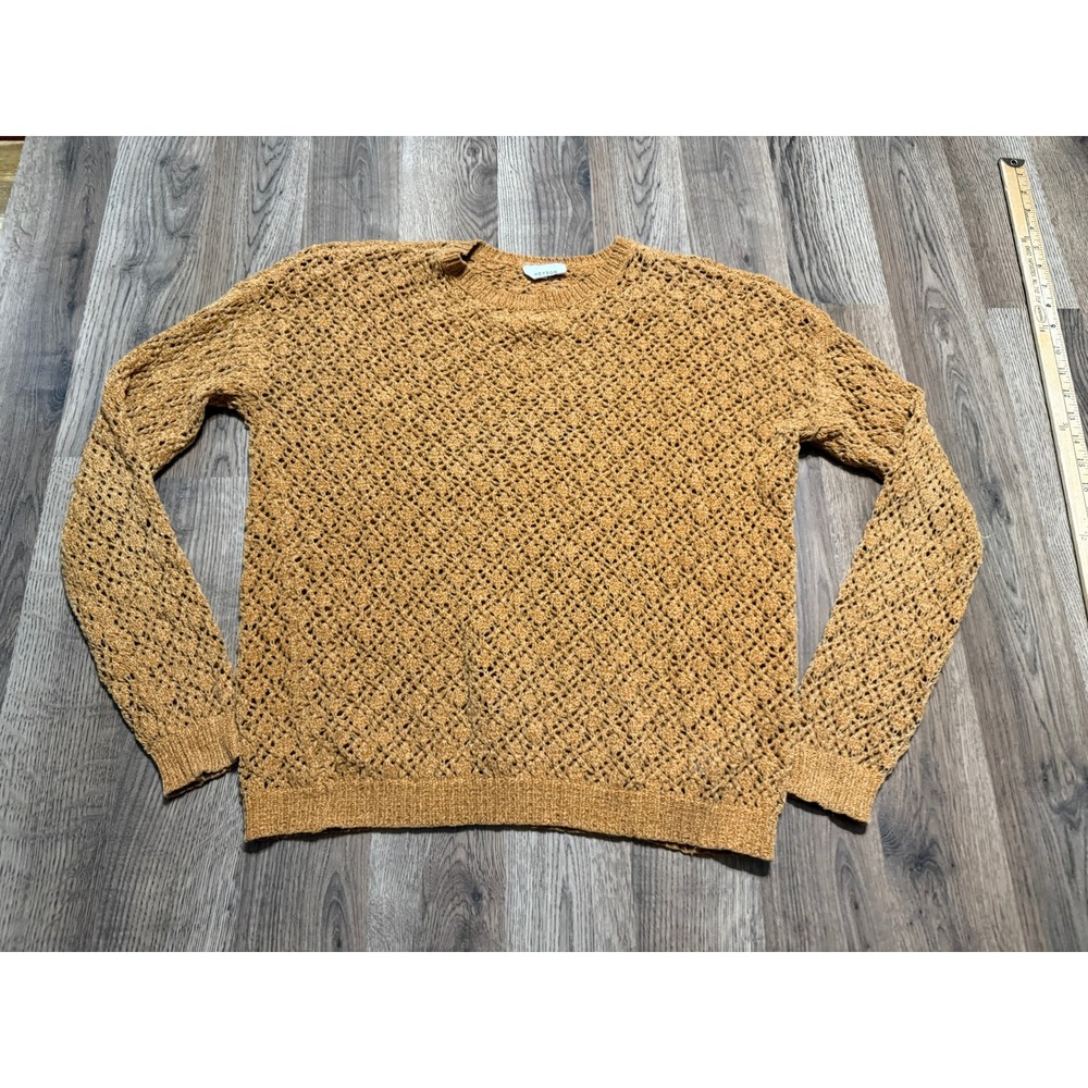 Heyson Sweater Women's Size Small Yellow Crewneck Pullover Knitted